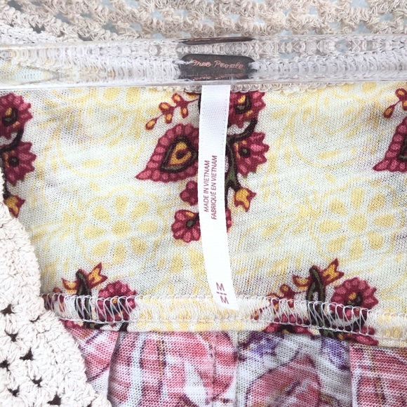 Free People Leilani Print Top Floral Sz Medium - Picture 5 of 6